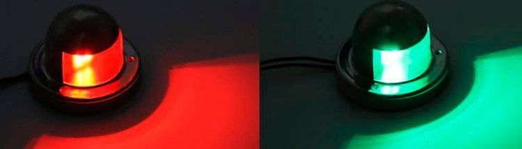 Juego de luces LED Babor y Estribor (Roja / Verde)