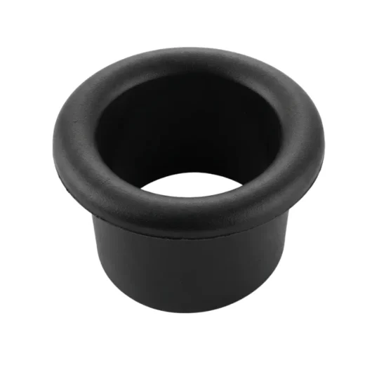 Protector portacañas de goma negro para portacañas de acero inoxidable en embarcaciones neumáticas, semirrígidas, Zodiac, lanchas y barcos de pesca.