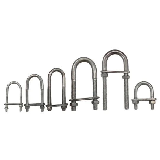 Cáncamo INOX en U de acero inoxidable con tuercas y pletina para embarcaciones.