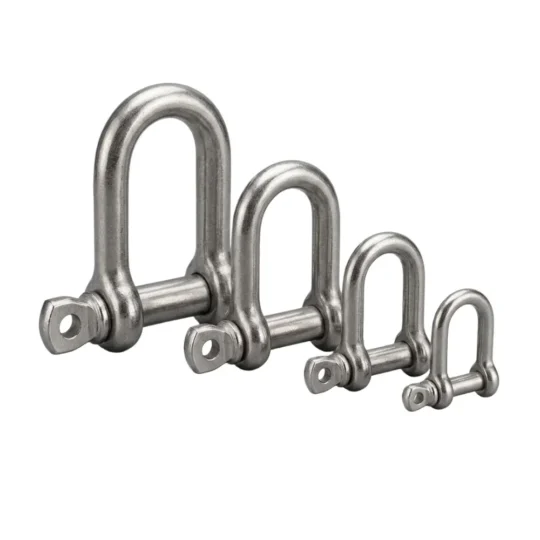 Grillete de acero inoxidable en forma de U con cierre de tornillo para embarcaciones