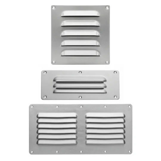 Rejilla ventilación inoxidable de acero para consolas y tambuchos de embarcaciones