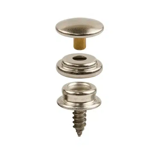 Tornillos con embellecedor INOX para tapicería náutica y lonas de embarcaciones