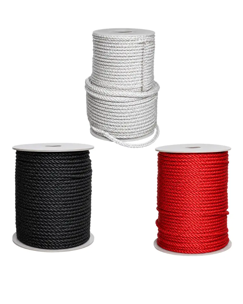 Cabos de fondeo/amarre diseñados para el sector náutico. Varios diámetro de cuerda y colores.