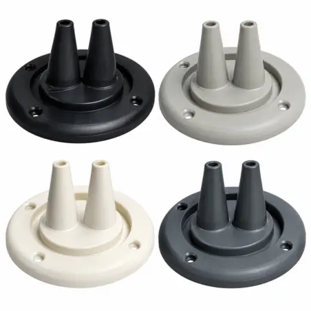 Pasacables timón flexible para cables de motor con anillo de plástico rígido para embarcaciones.