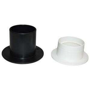 Tapa conexión pasacables para tubos corrugado de 70mm. De fácil instalación, puede ser fijado con Sikaflex o tornillería al casco o consola.