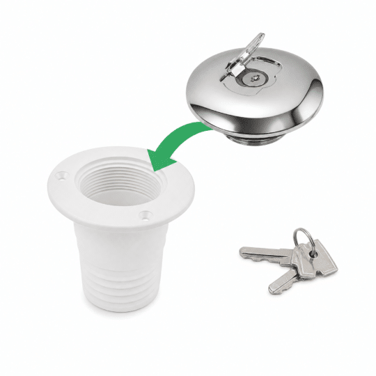 Tapón de combustible con llave para boca roscada de 50 mm