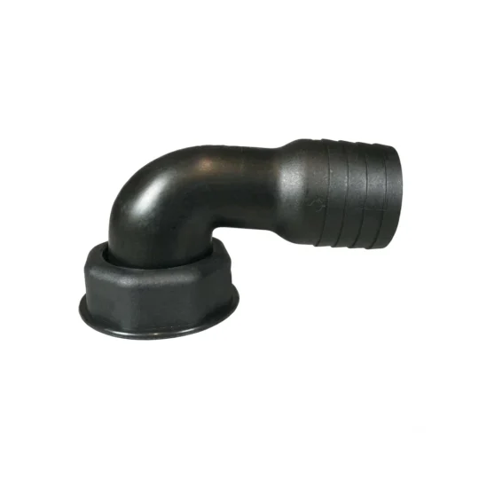 Conector depósito de combustible 90º para mangueras de 48 mm.
