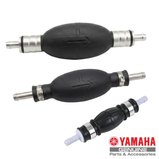 Vista general de la gama de bombas cebador de gasolina Yamaha, mostrando diferentes tamaños y acabados.