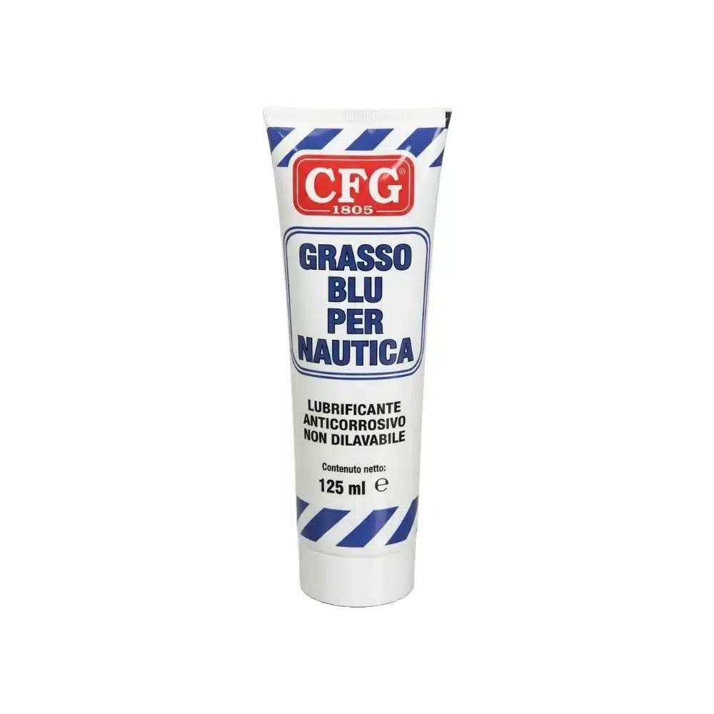 Grasa marina azul CFG 125ml para lubricación y protección contra la corrosión en embarcaciones.