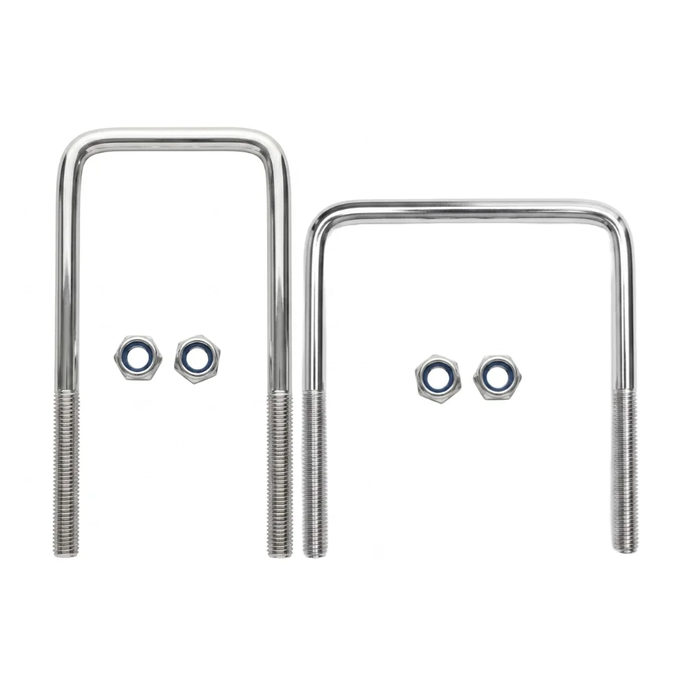 Conjunto de abarcones inoxidables M10 para sujeción estructural en remolques.