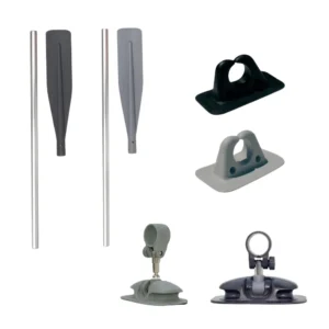 Set de remos de aluminio con chumaceras abatibles y soportes