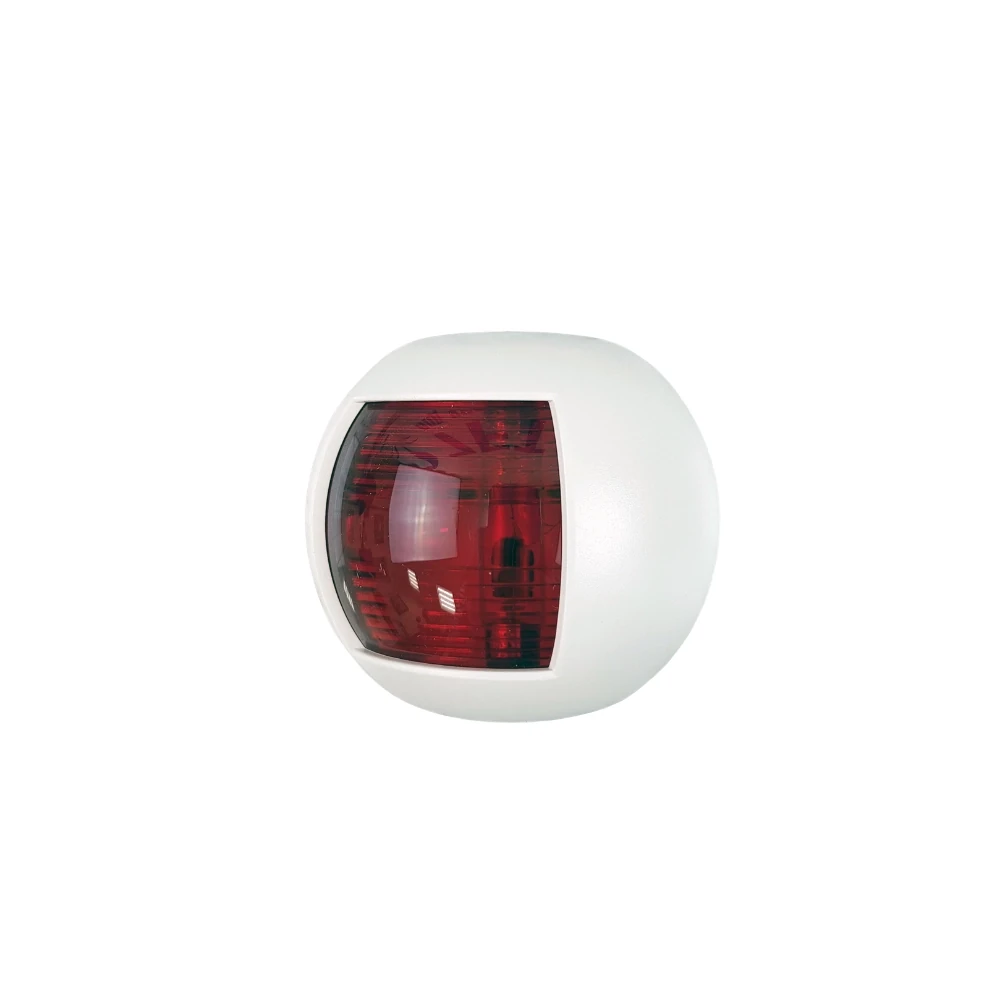Luz de babor roja de 112,5 grados para embarcaciones de hasta 12 metros, montaje náutico.
