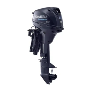 Motor fueraborda Tohatsu MFS 15 CV de inyección electrónica EFI, cola larga y arranque eléctrico para lanchas neumáticas y semirrígidas.