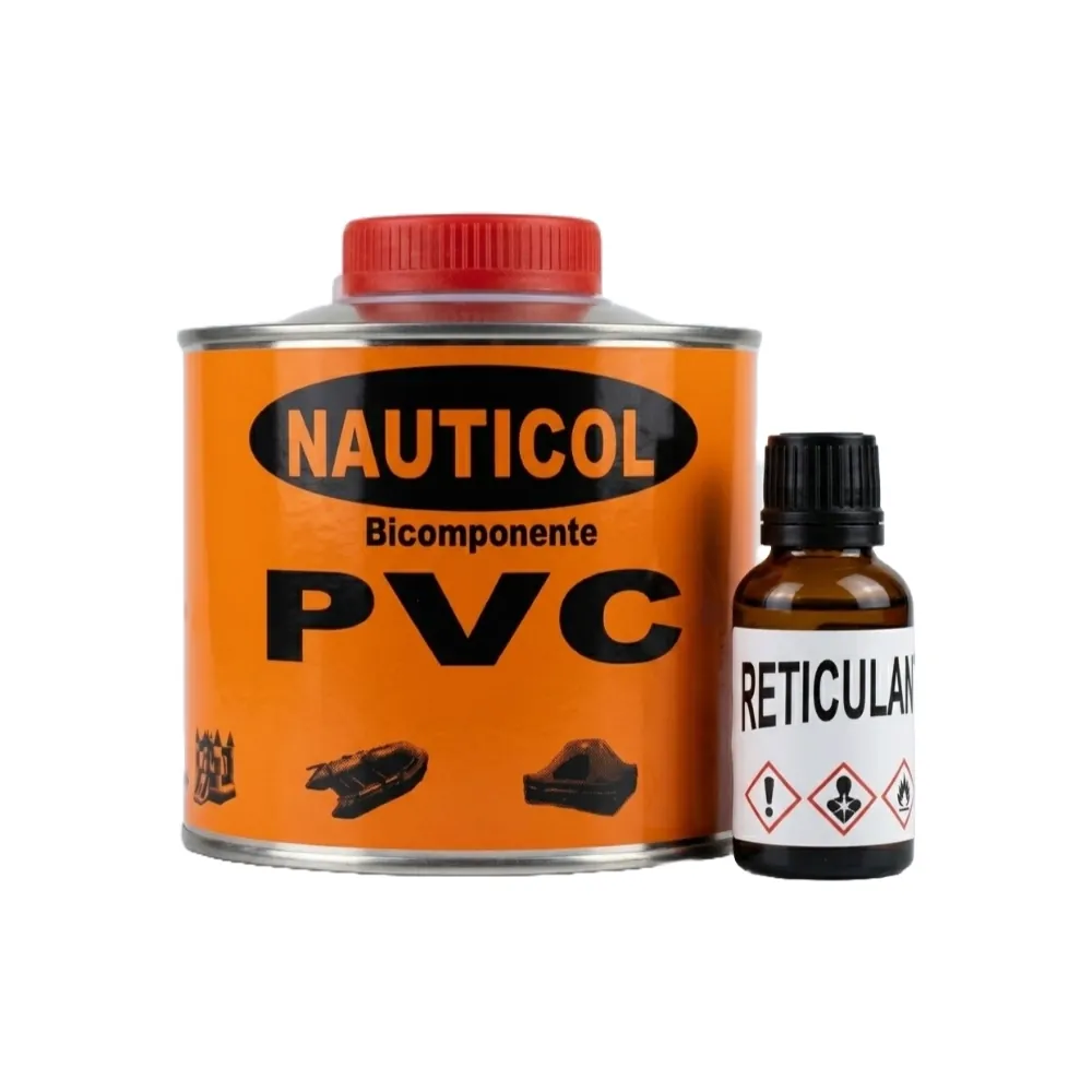 Bote de pegamento PVC Nauticol profesional con reticulante para reparaciones navales.