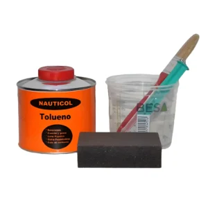 Kit limpieza Tolueno para preparar las superficies para la aplicación de pegamento para NEOPRENO. Incluye todo lo necesario para lo mismo.