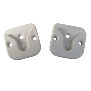 Pareja de soportes de plástico blanco para micrófonos de radio VHF y emisoras náuticas, montaje con tornillos.
