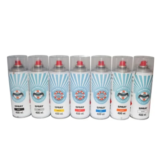 Bote de spray de pintura flexible para reparar y pintar flotadores de embarcaciones de PVC.