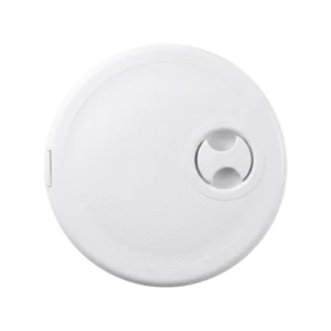 Tambucho náutico con tapa desmontable blanca de 330 mm fabricado en ABS antideslizante.