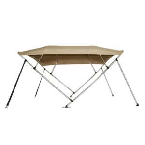 Toldo Bimini Beige de 4 arcos brinda sombra y protección UV en embarcaciones, mejorando la comodidad y prolongando la vida útil del interior.