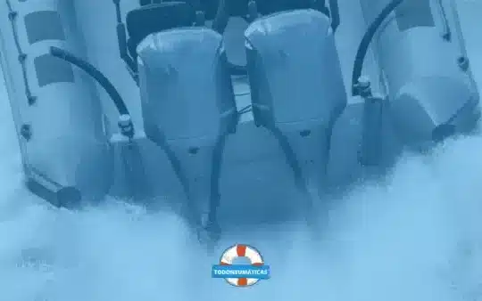 Motor fueraborda siendo limpiado durante su mantenimiento para eliminar la sal y la suciedad.