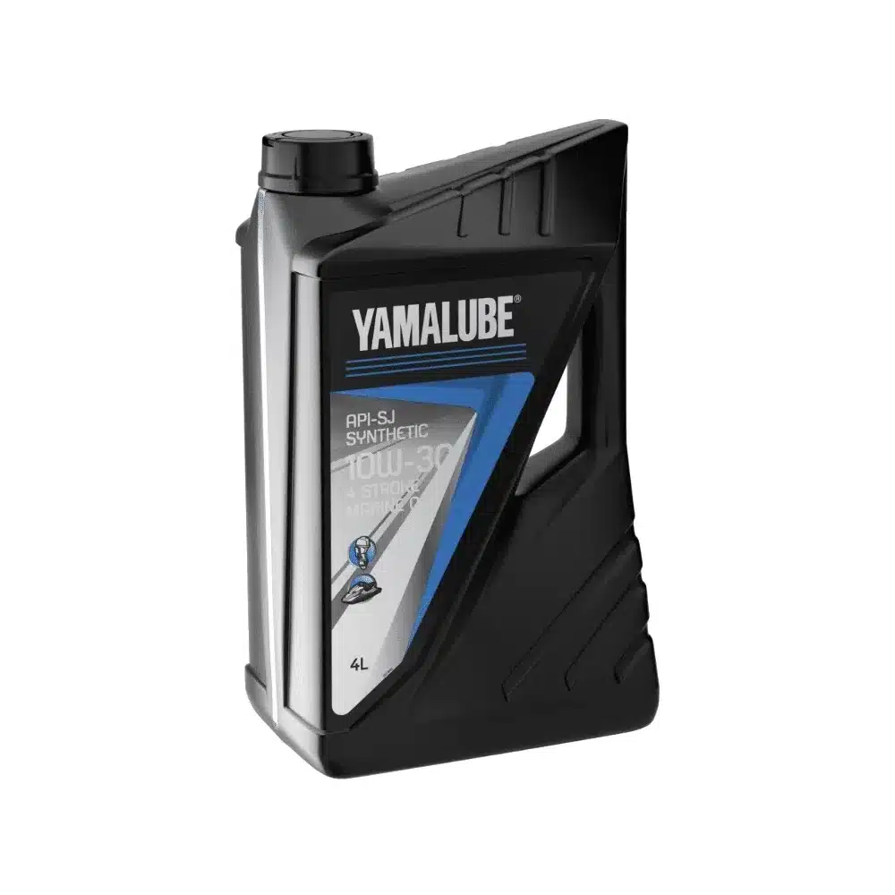 Aceite Yamalube sintético 10W30 para lubricar motores marinos.