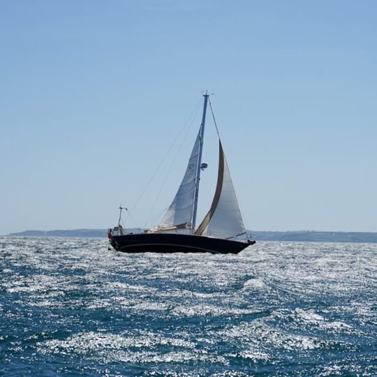 Barcos a motor navegando en agua tranquilas