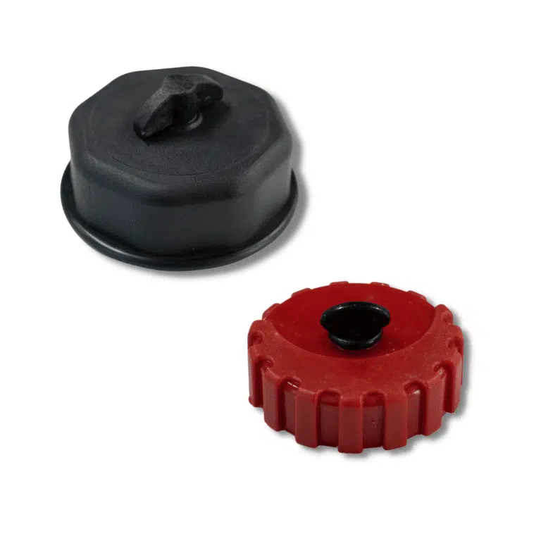 Tapón para depósito de combustible en color rojo y negro