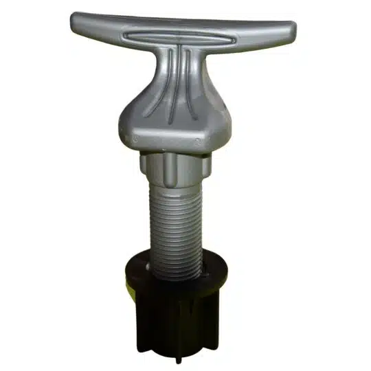 Accesorios para plataforma flotante con tornillos, arandelas, cornamusas y pin seta