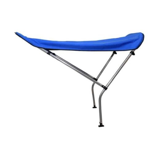 Toldo kayak bimini 2 arcos de color azul. Tubo aluminio marino 25mm con tratamiento anticorrosión y tejido poliéster. En nuestra tienda online.