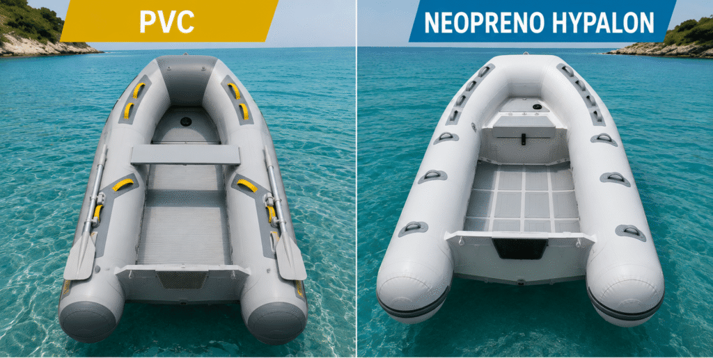 Cómo diferenciar PVC y Neopreno en embarcaciones neumáticas o semirrígidas.